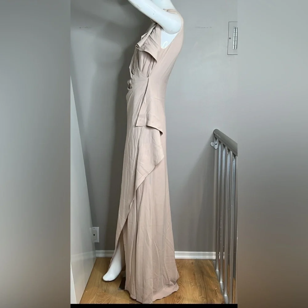 Valentino Sz 6 Silk Crepe Dusty Rose Sleeveless Long Gown - Picture 2 of 14